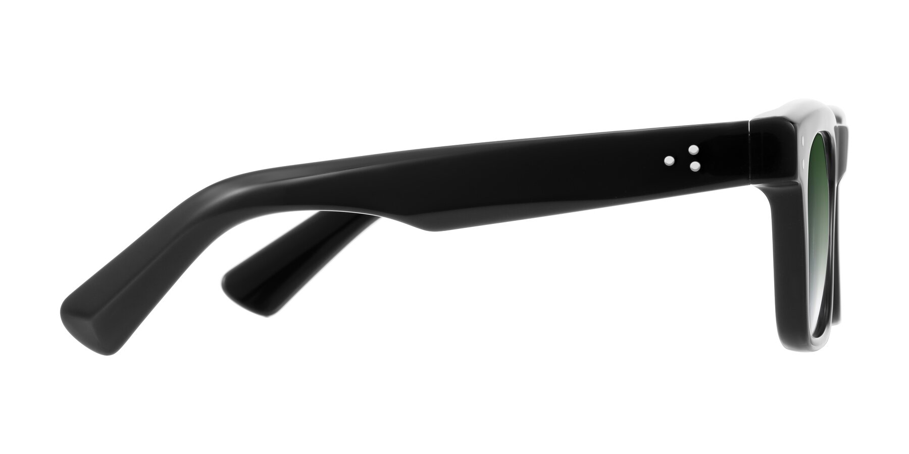 Side of Paisley in Black with Green Gradient Lenses