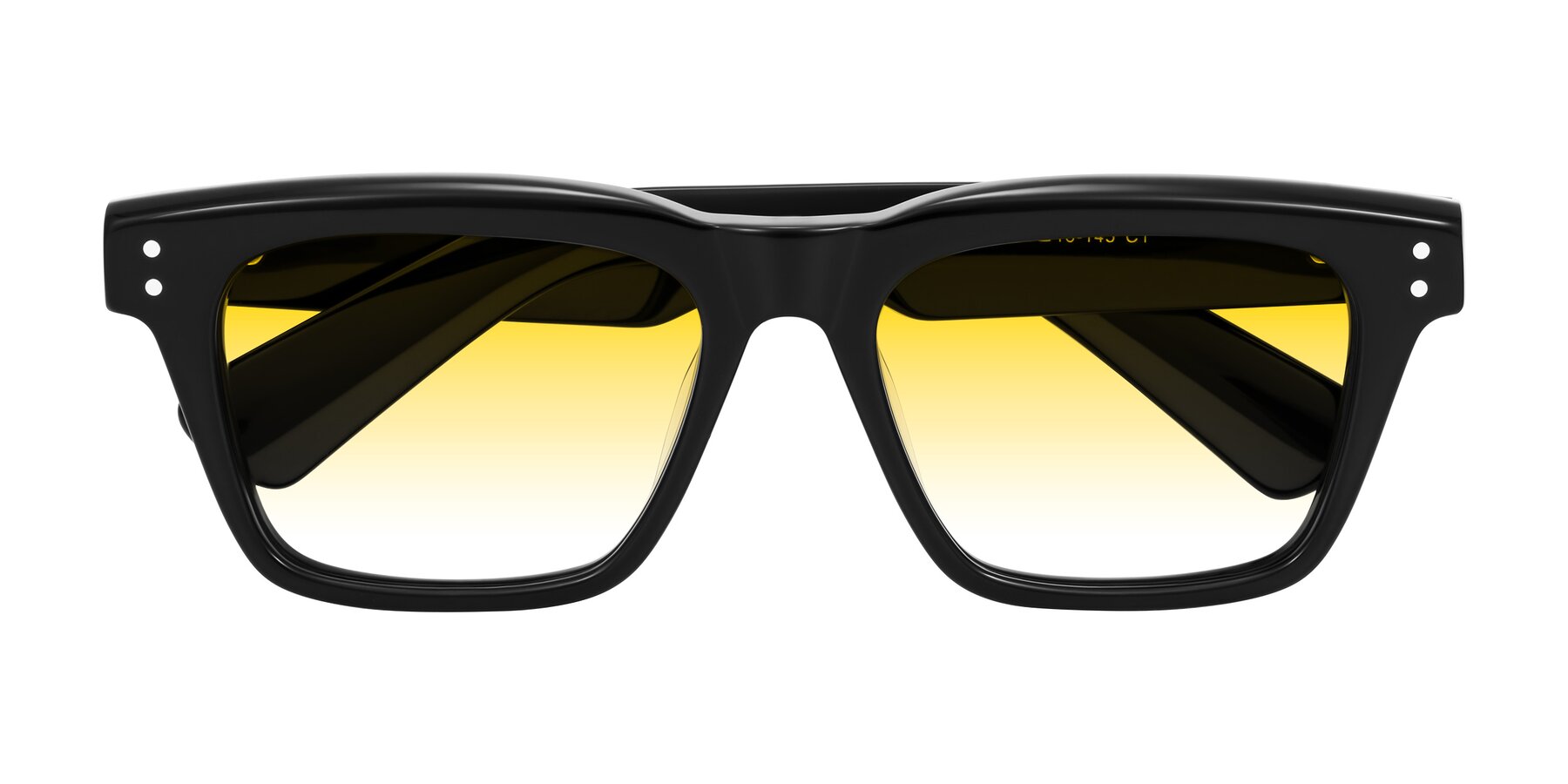 Folded Front of Paisley in Black with Yellow Gradient Lenses