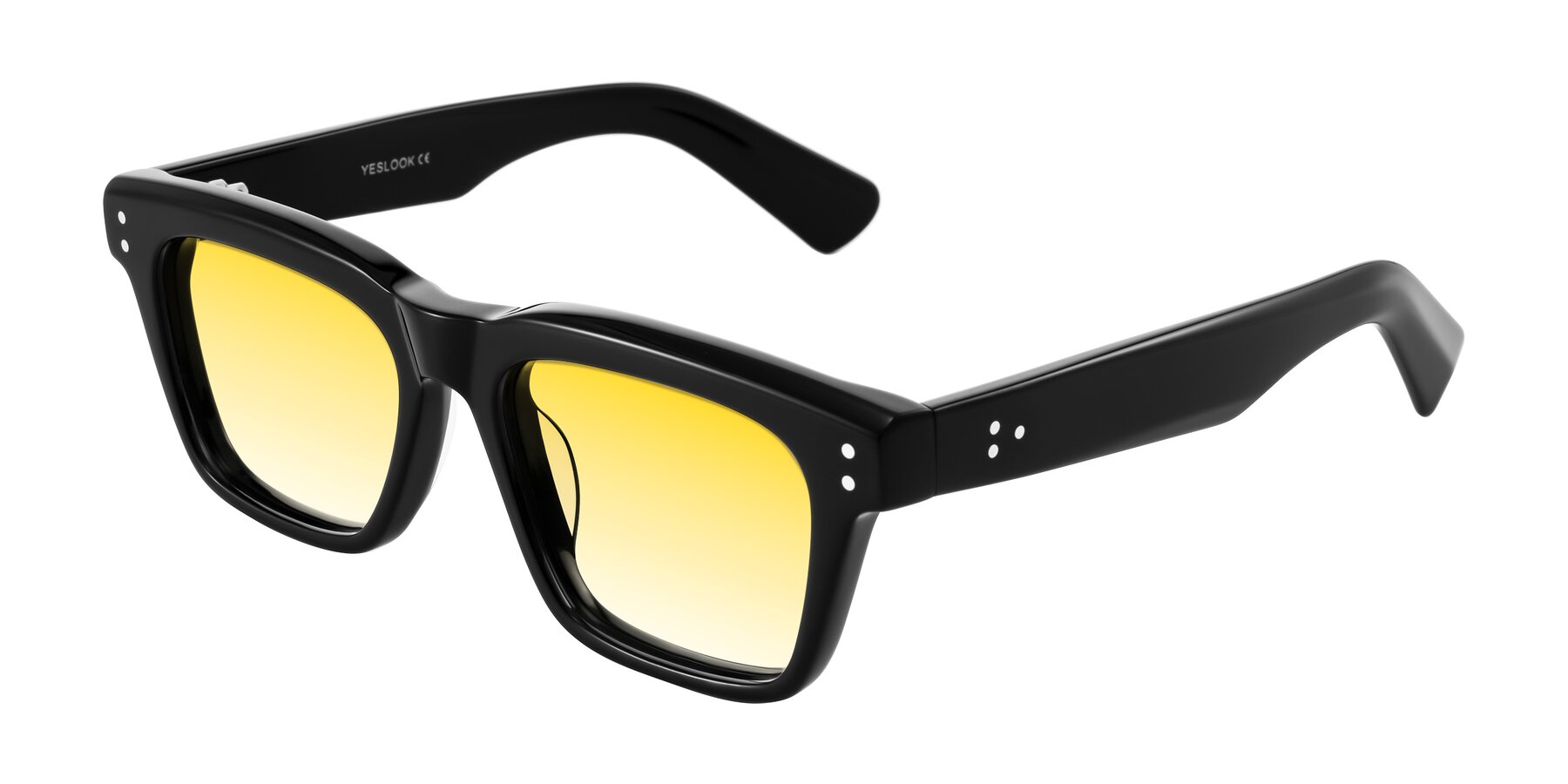 Angle of Paisley in Black with Yellow Gradient Lenses