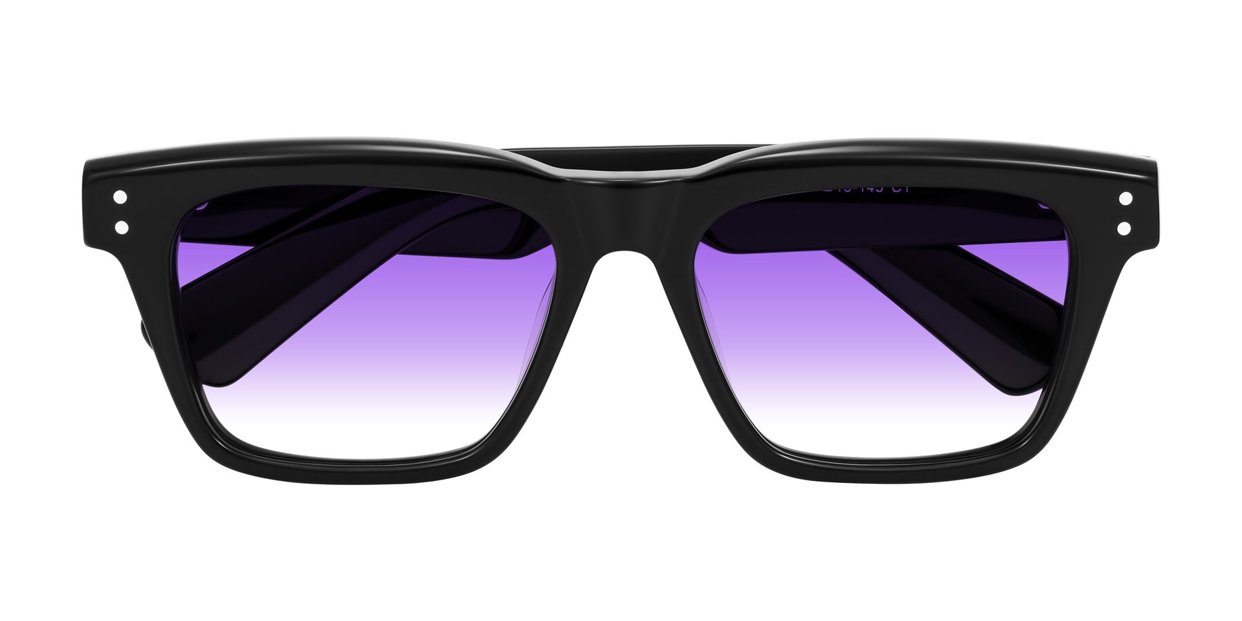 Folded Front of Paisley in Black with Purple Gradient Lenses