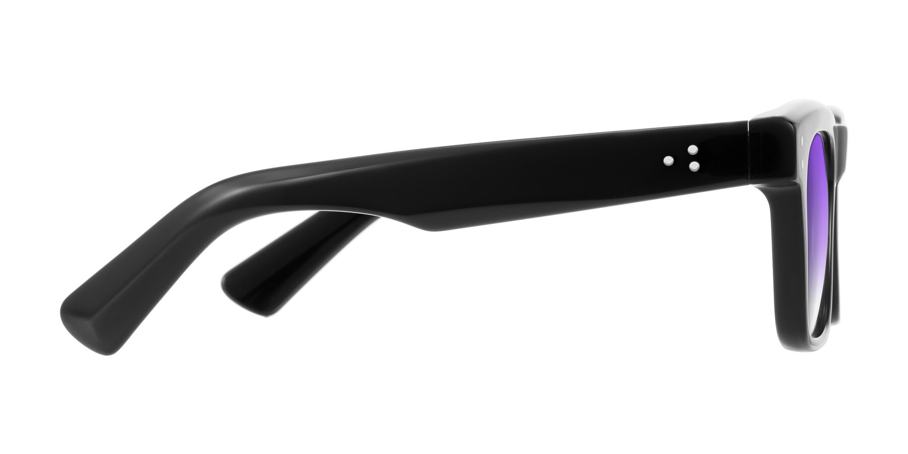 Side of Paisley in Black with Purple Gradient Lenses