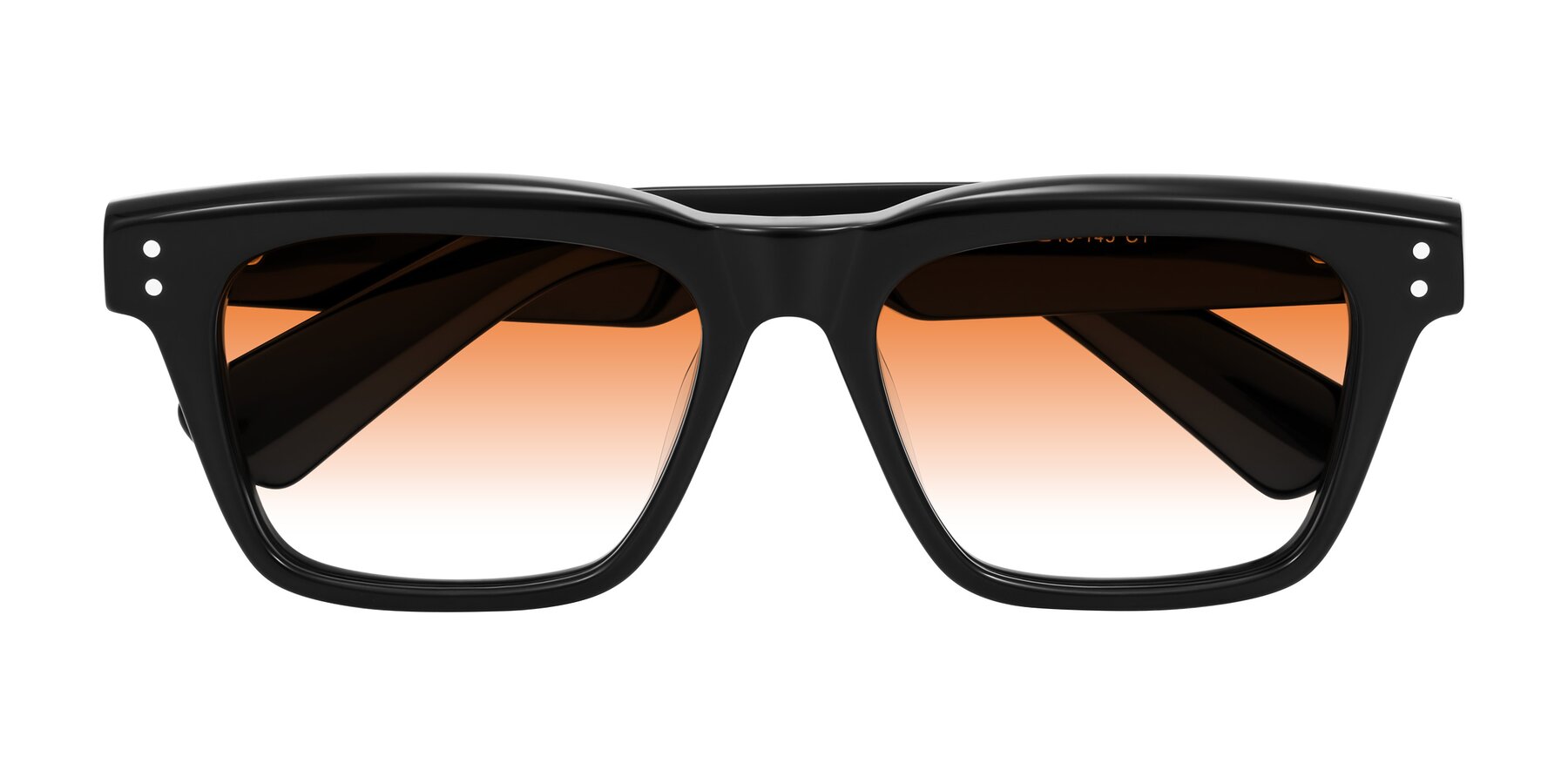 Folded Front of Paisley in Black with Orange Gradient Lenses