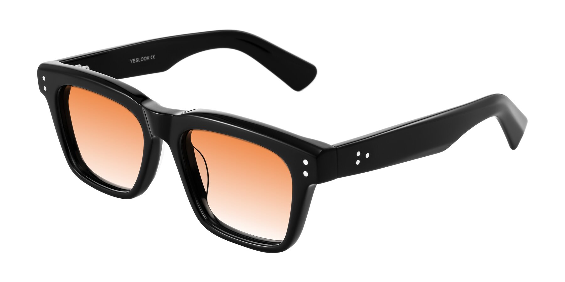 Angle of Paisley in Black with Orange Gradient Lenses