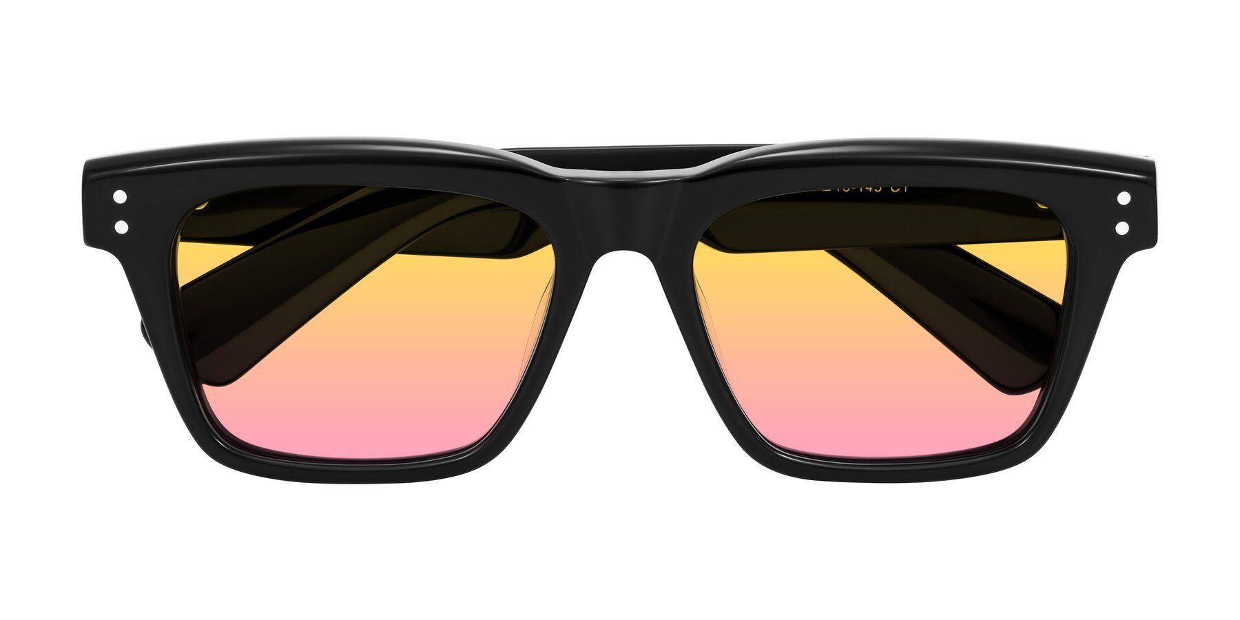 Folded Front of Paisley in Black with Yellow / Pink Gradient Lenses