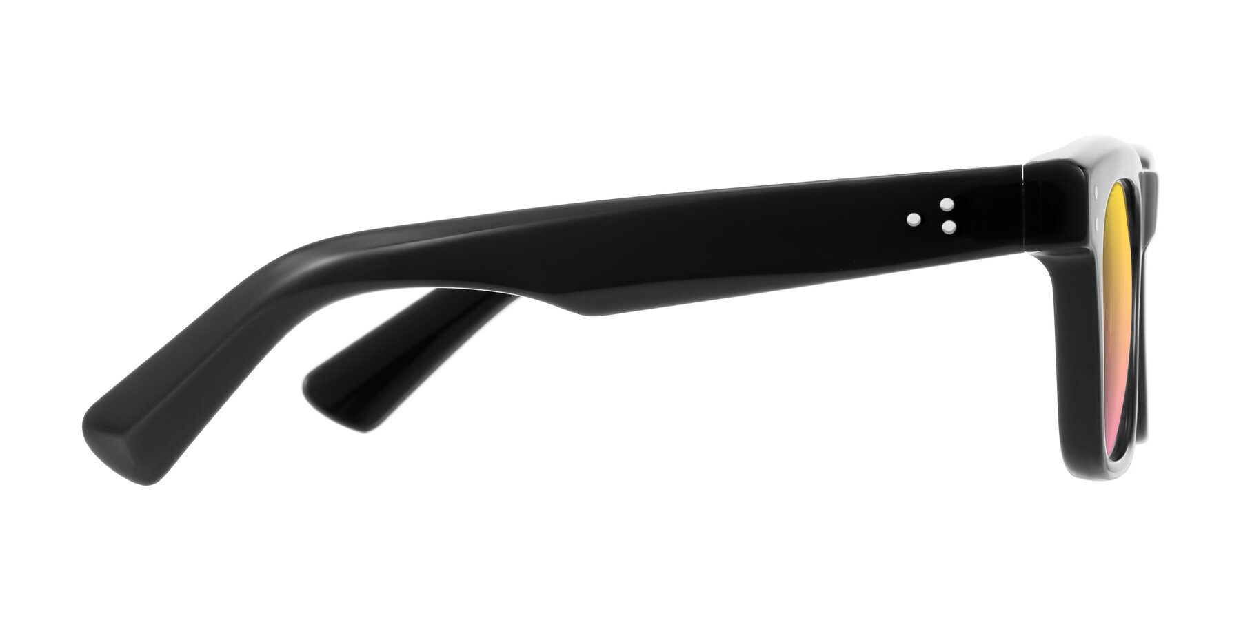 Side of Paisley in Black with Yellow / Pink Gradient Lenses