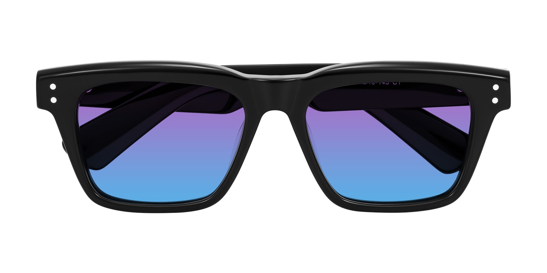 Folded Front of Paisley in Black with Purple / Blue Gradient Lenses