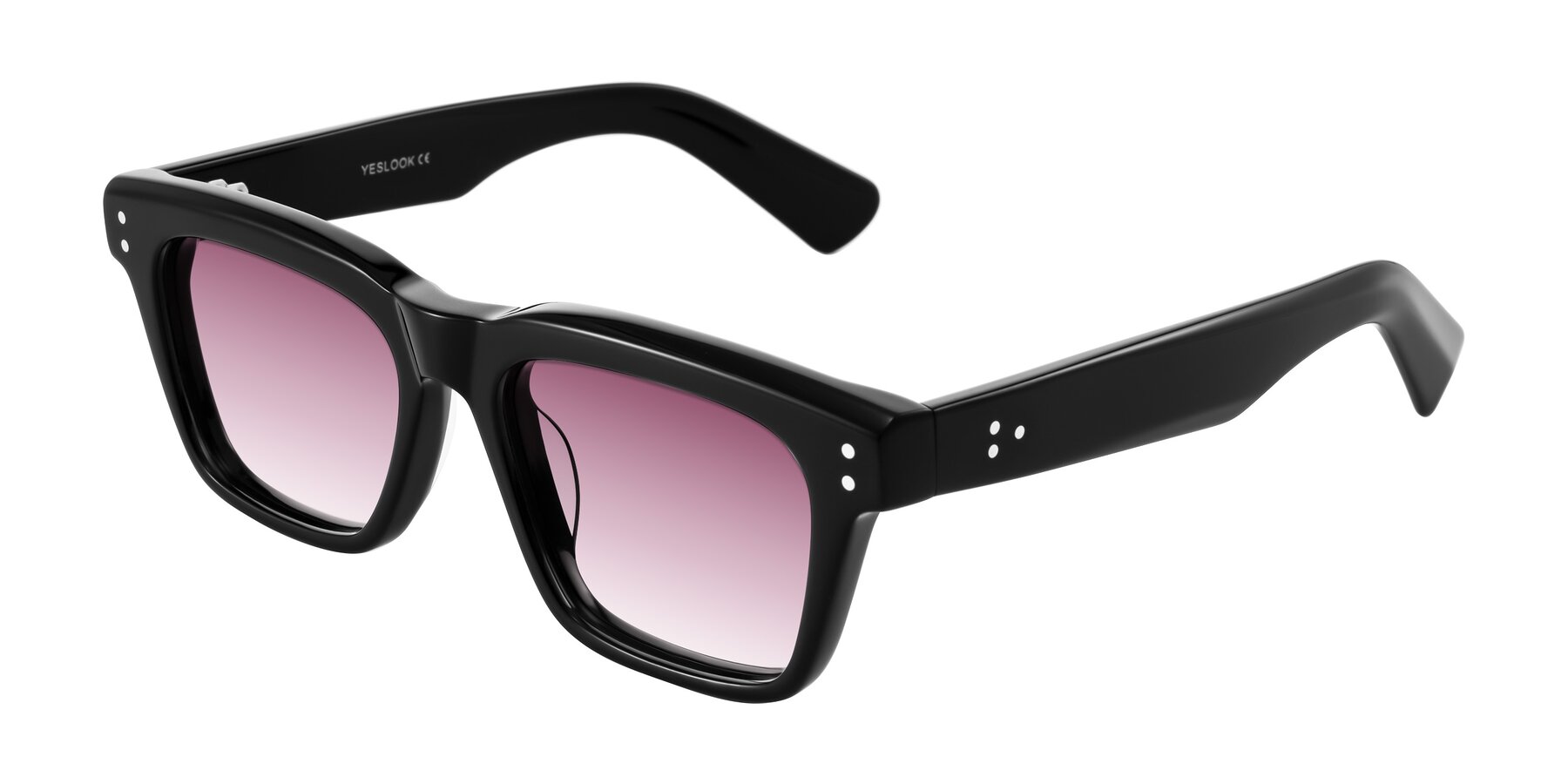 Angle of Paisley in Black with Wine Gradient Lenses