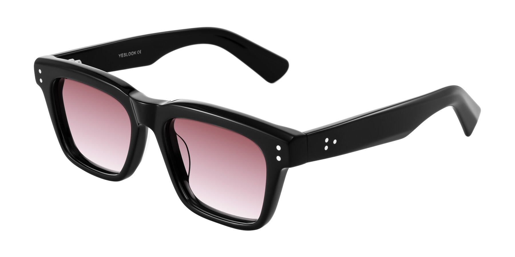 Angle of Paisley in Black with Garnet Gradient Lenses
