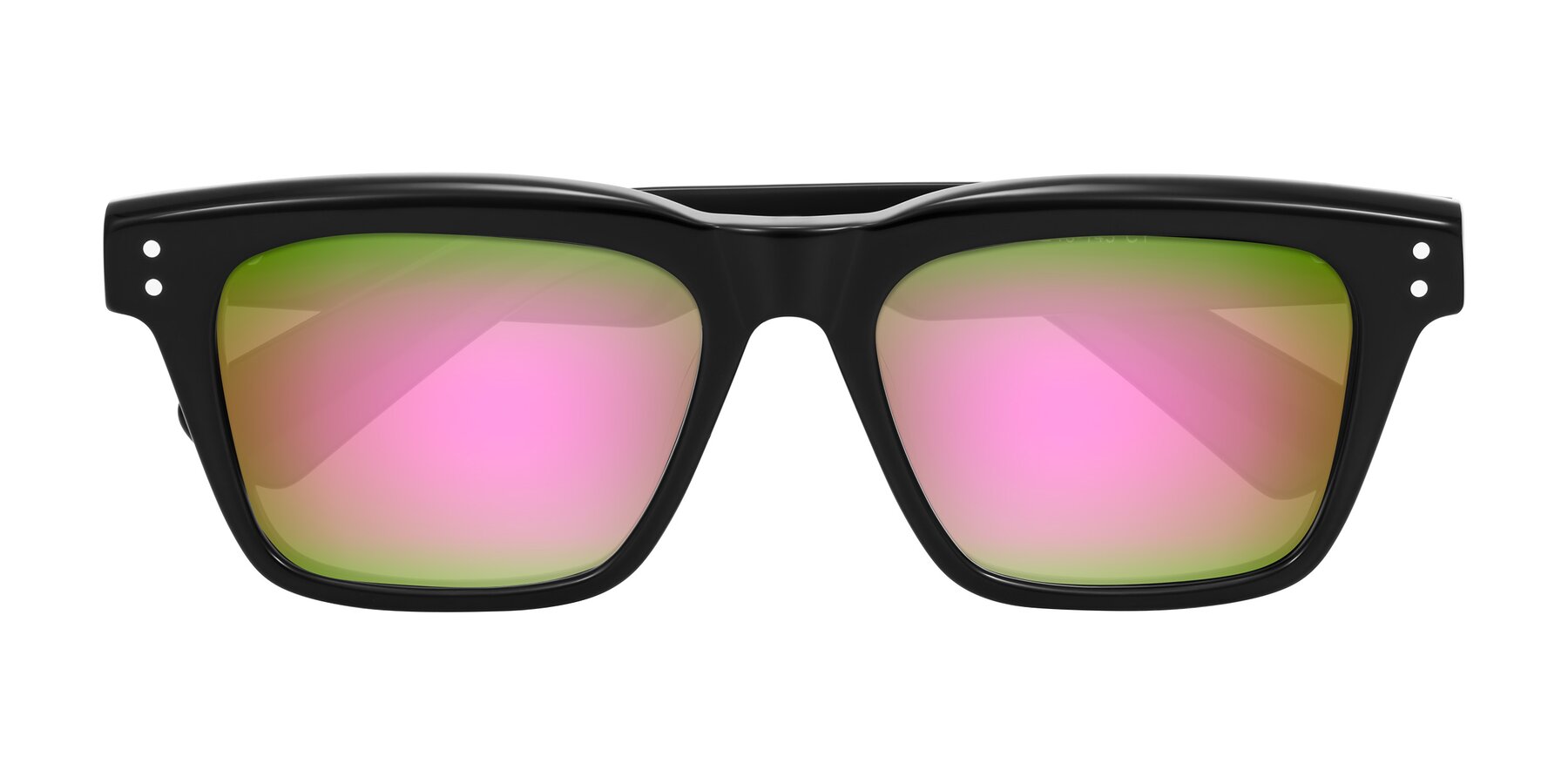 Folded Front of Paisley in Black with Pink Mirrored Lenses