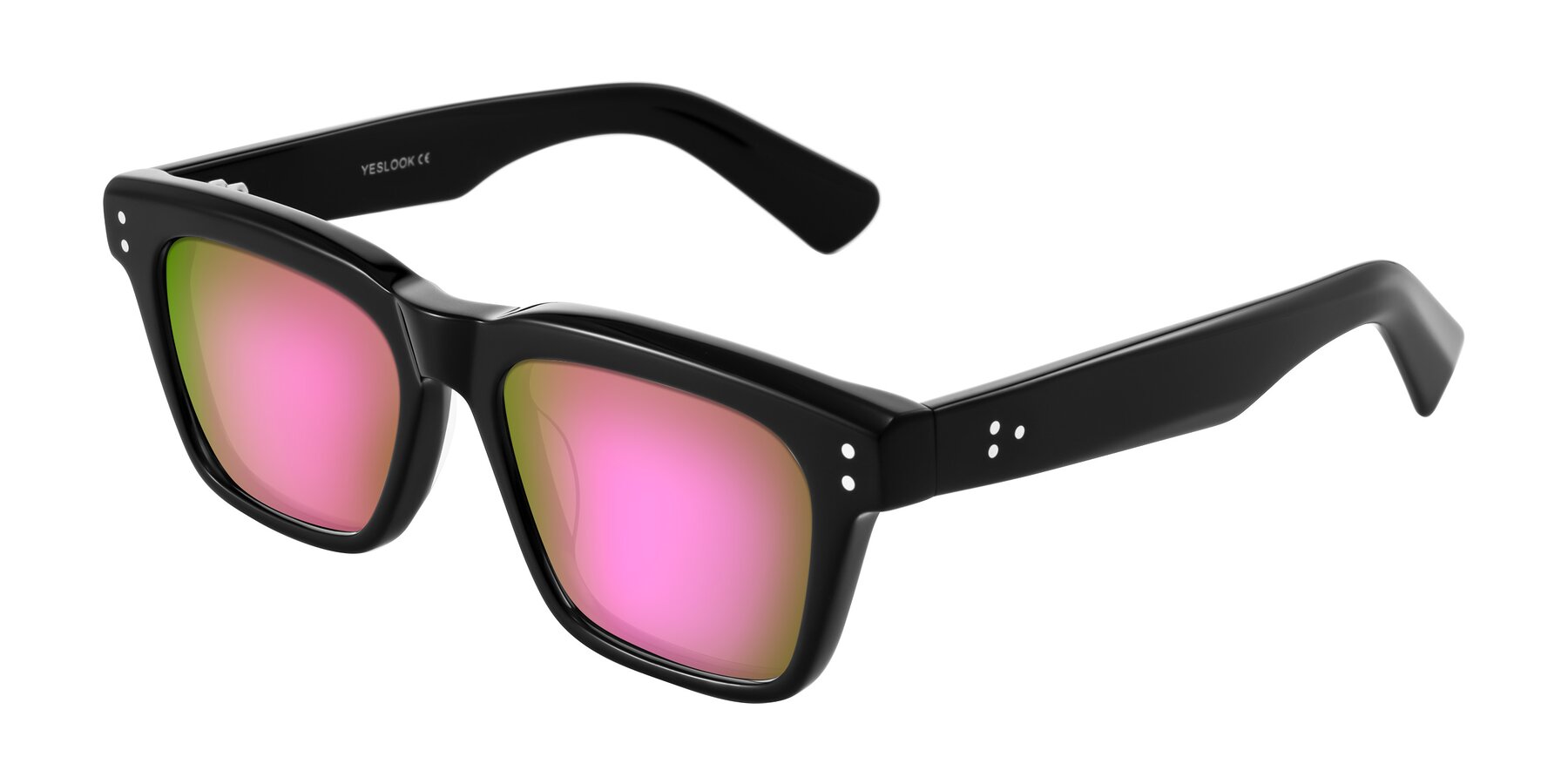 Angle of Paisley in Black with Pink Mirrored Lenses