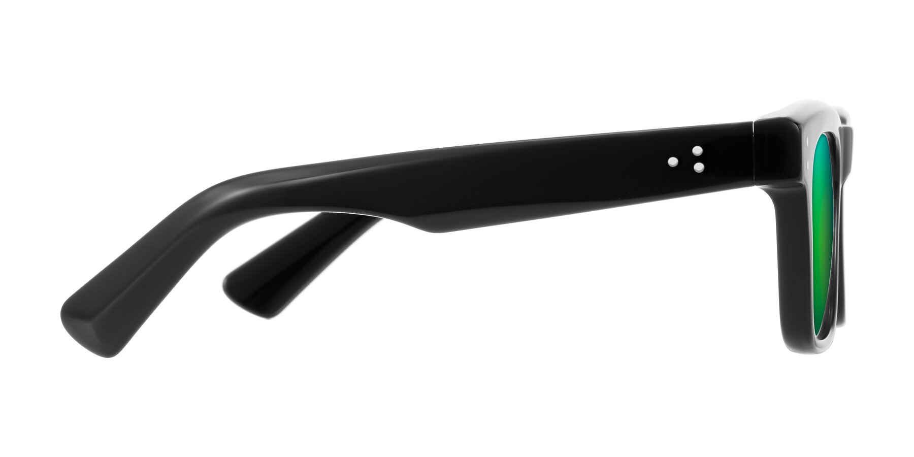 Side of Paisley in Black with Green Mirrored Lenses