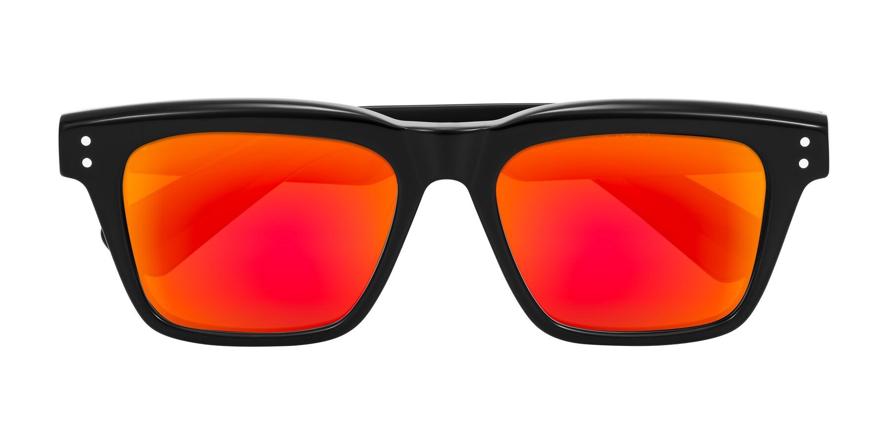 Folded Front of Paisley in Black with Red Gold Mirrored Lenses