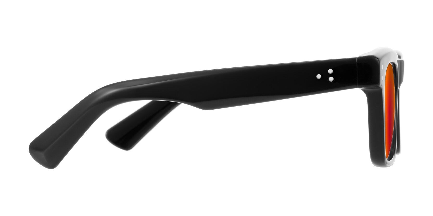 Side of Paisley in Black with Red Gold Mirrored Lenses