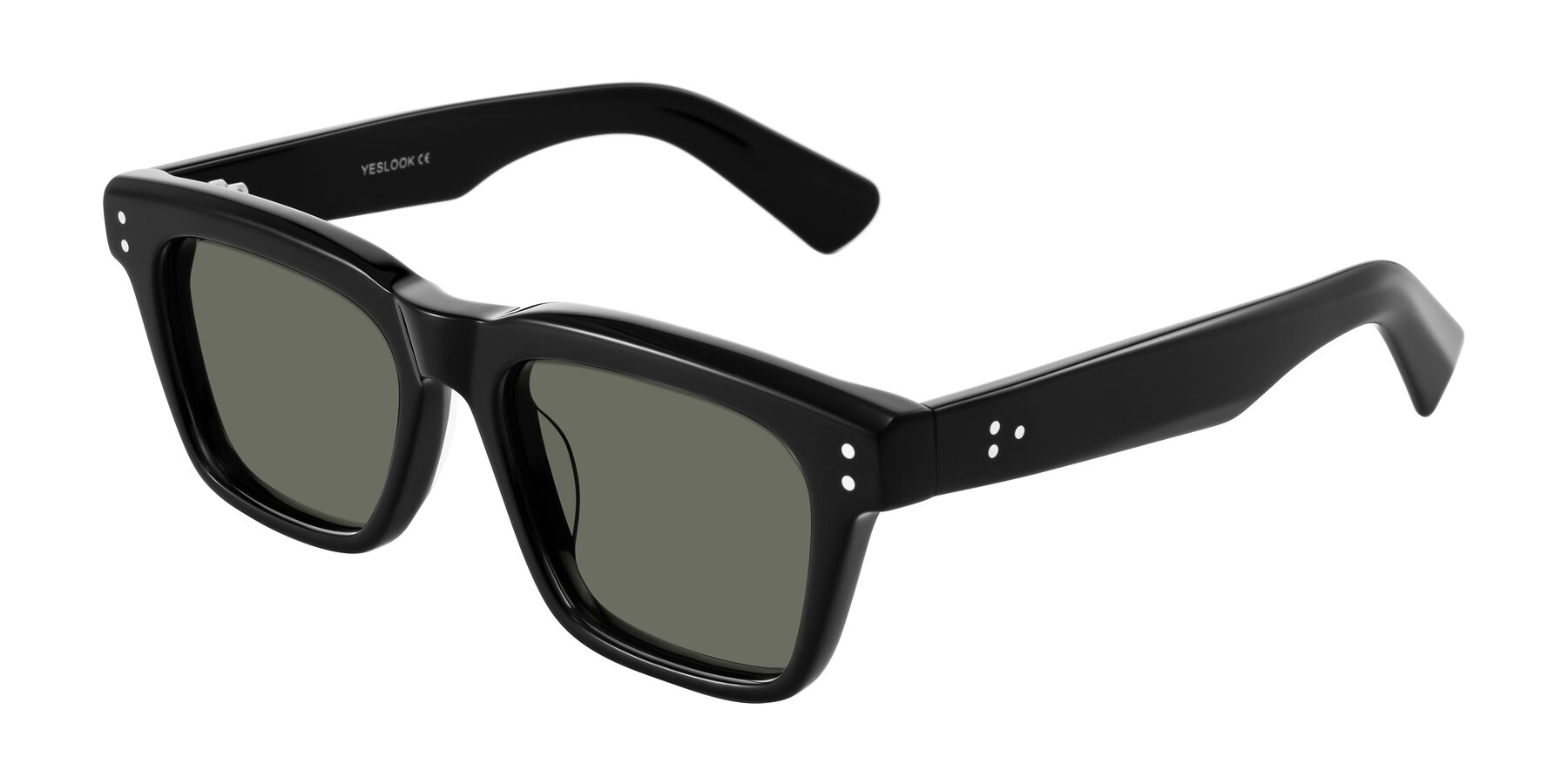Angle of Paisley in Black with Gray Polarized Lenses