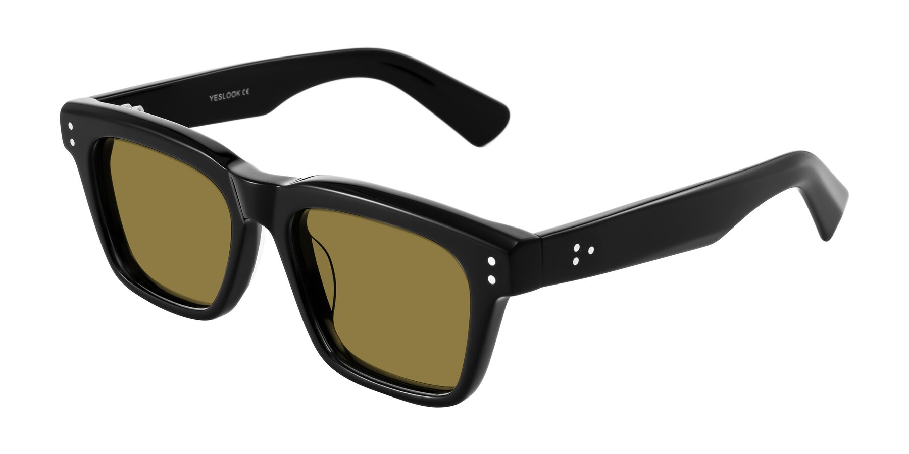 Angle of Paisley in Black with Brown Polarized Lenses