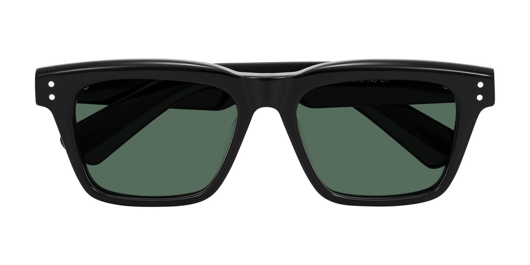 Folded Front of Paisley in Black with Green Polarized Lenses