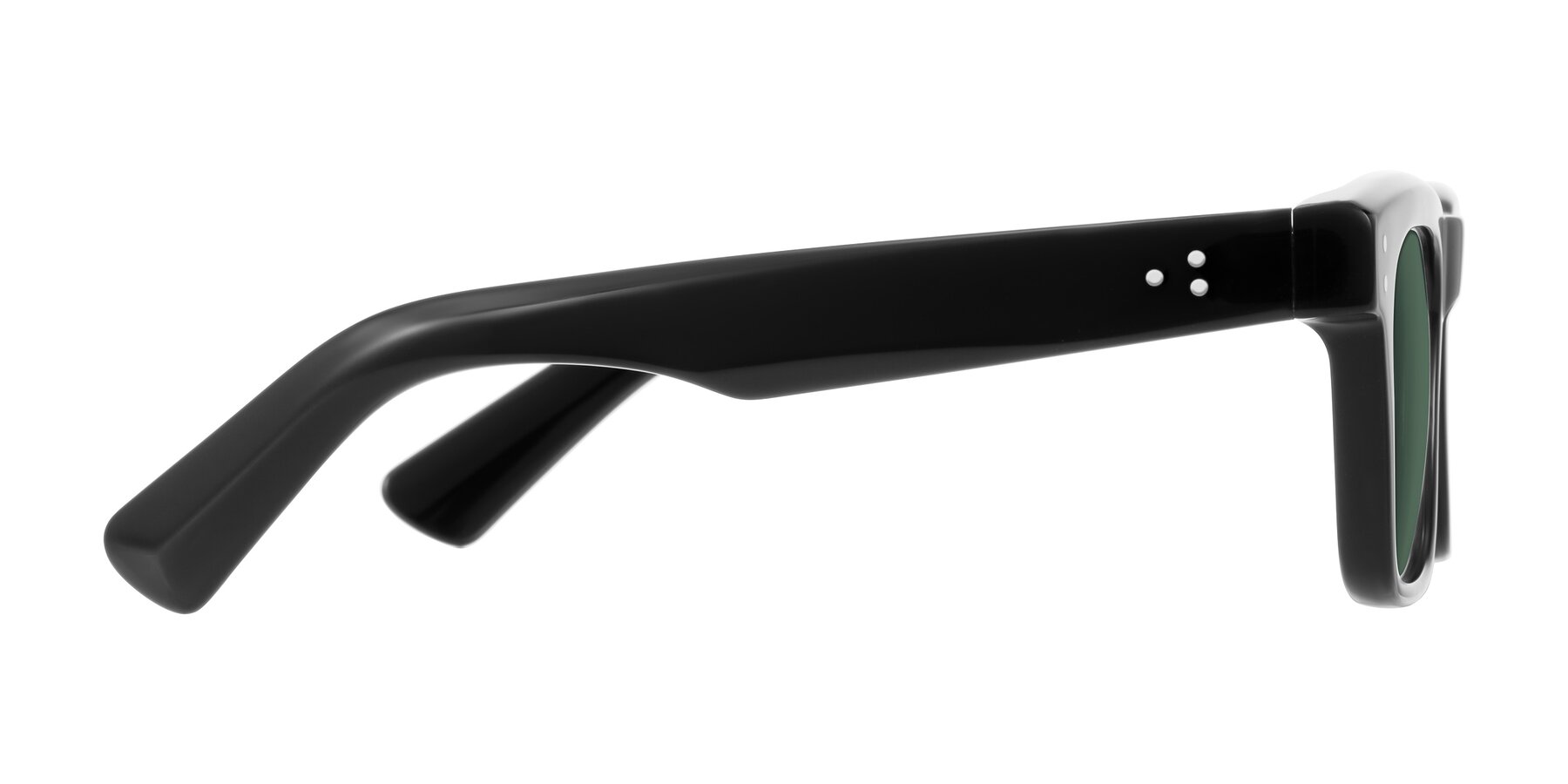 Side of Paisley in Black with Green Polarized Lenses