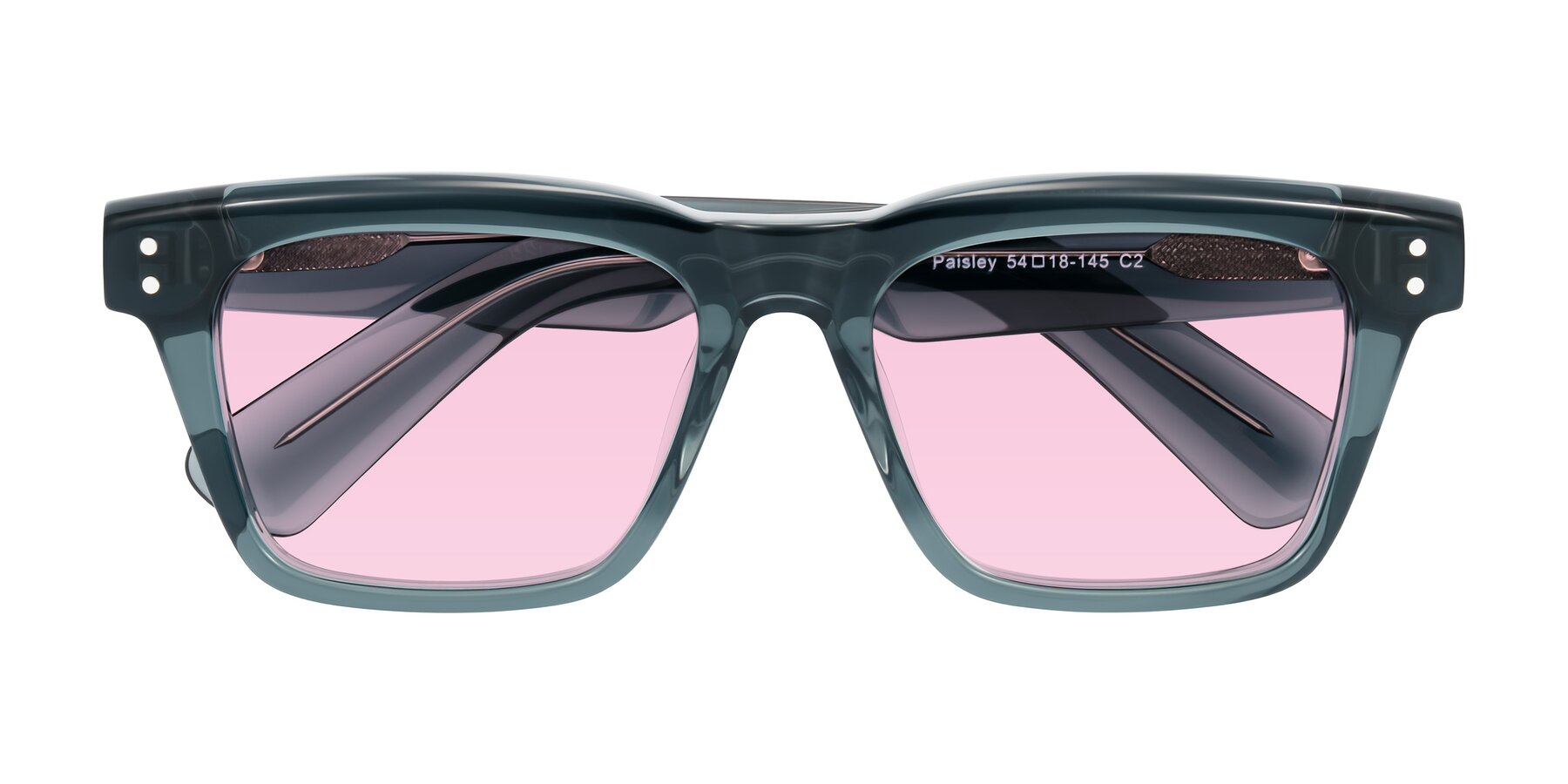 Folded Front of Paisley in Translucent Gray with Light Pink Tinted Lenses