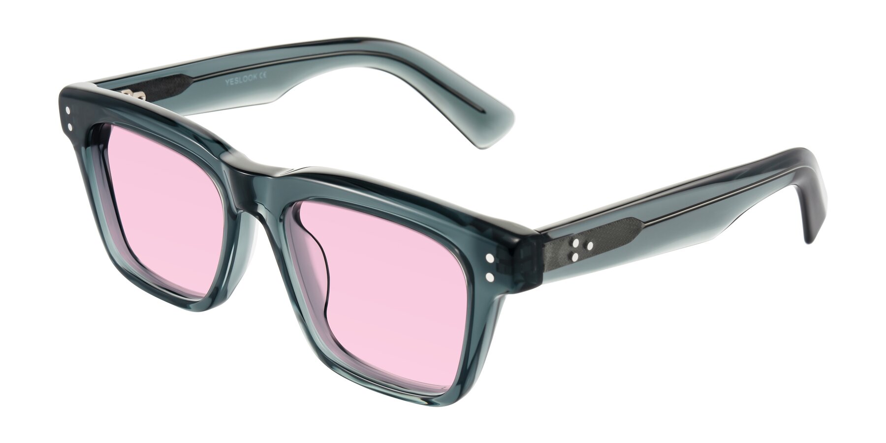 Angle of Paisley in Translucent Gray with Light Pink Tinted Lenses