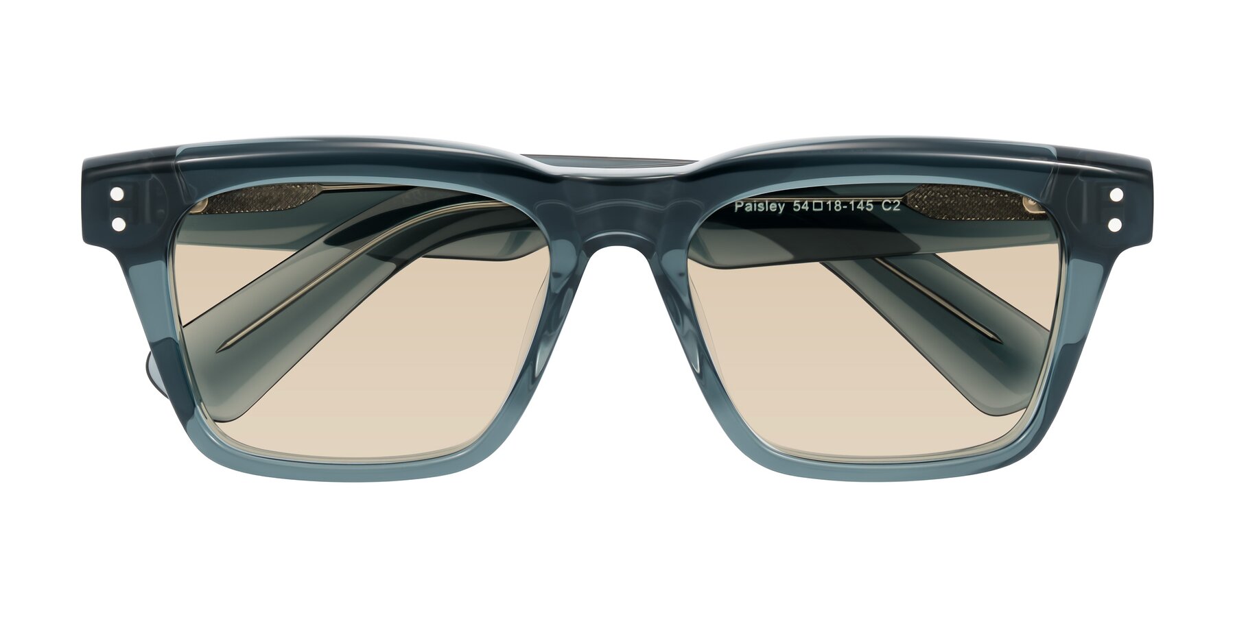 Folded Front of Paisley in Translucent Gray with Light Brown Tinted Lenses