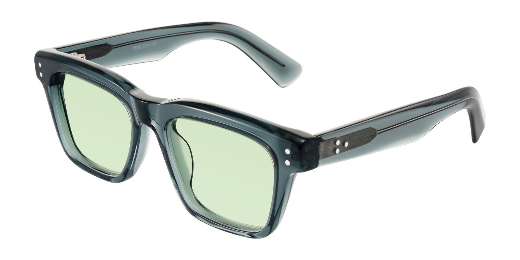 Angle of Paisley in Translucent Gray with Light Green Tinted Lenses