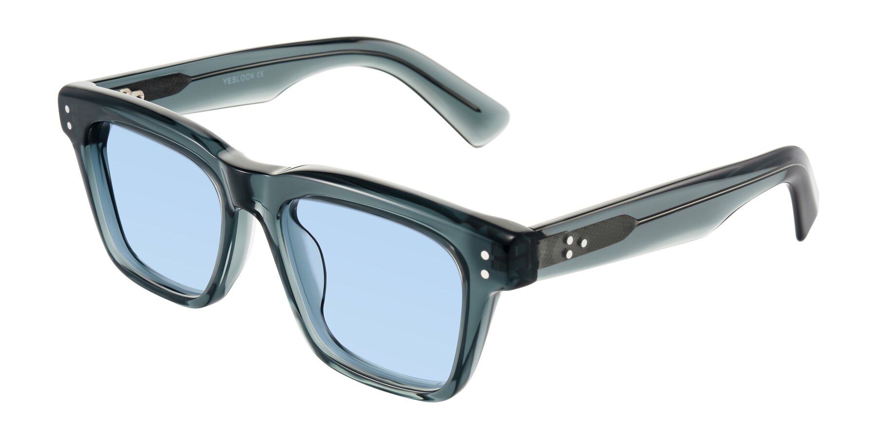 Angle of Paisley in Translucent Gray with Light Blue Tinted Lenses