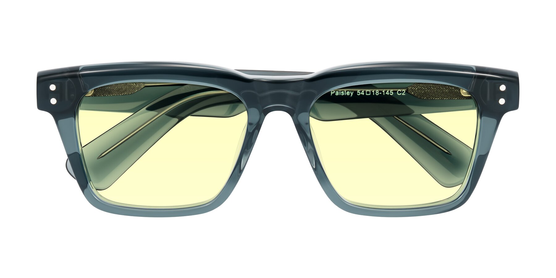 Folded Front of Paisley in Translucent Gray with Light Yellow Tinted Lenses