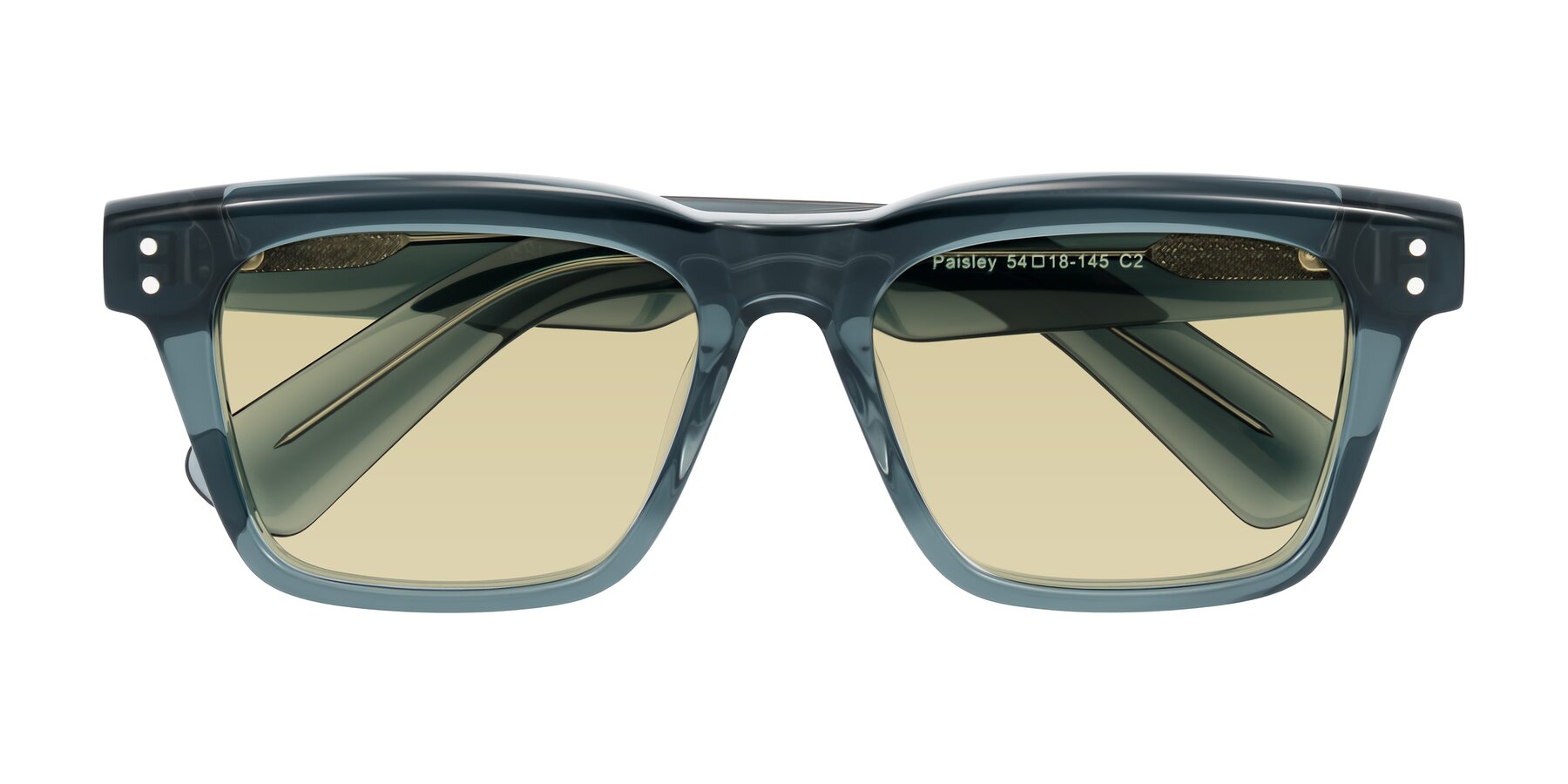 Folded Front of Paisley in Translucent Gray with Light Champagne Tinted Lenses