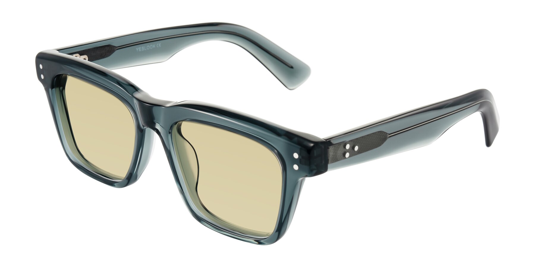 Angle of Paisley in Translucent Gray with Light Champagne Tinted Lenses