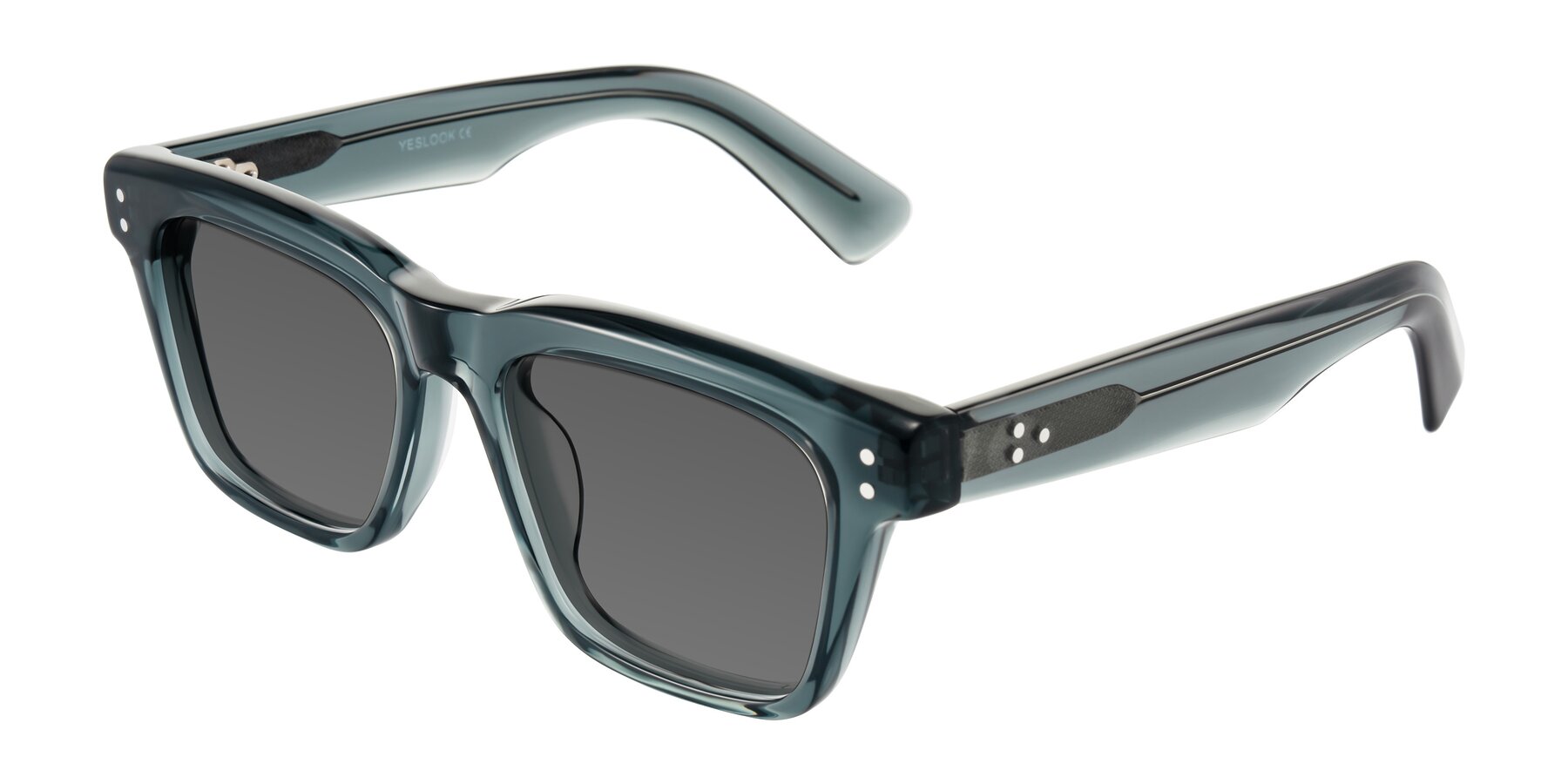 Angle of Paisley in Translucent Gray with Medium Gray Tinted Lenses