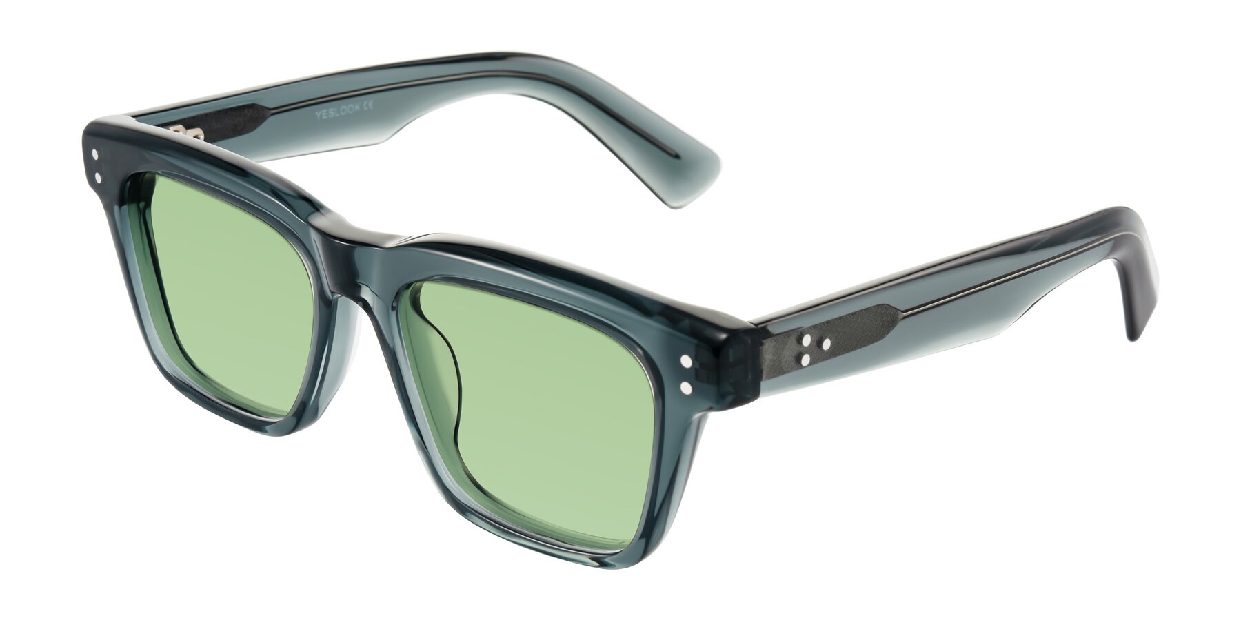Angle of Paisley in Translucent Gray with Medium Green Tinted Lenses