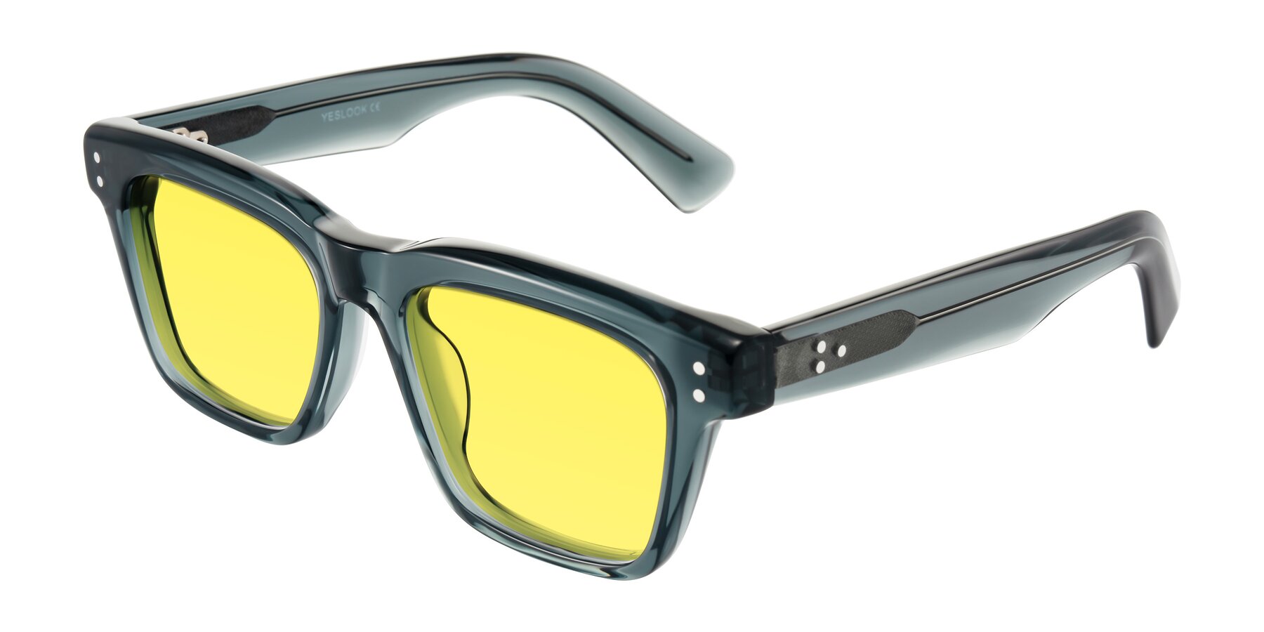 Angle of Paisley in Translucent Gray with Medium Yellow Tinted Lenses