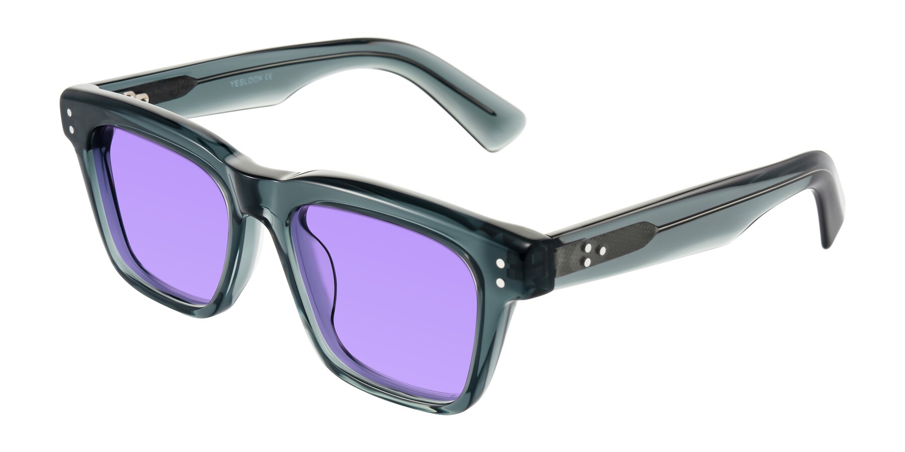 Angle of Paisley in Translucent Gray with Medium Purple Tinted Lenses