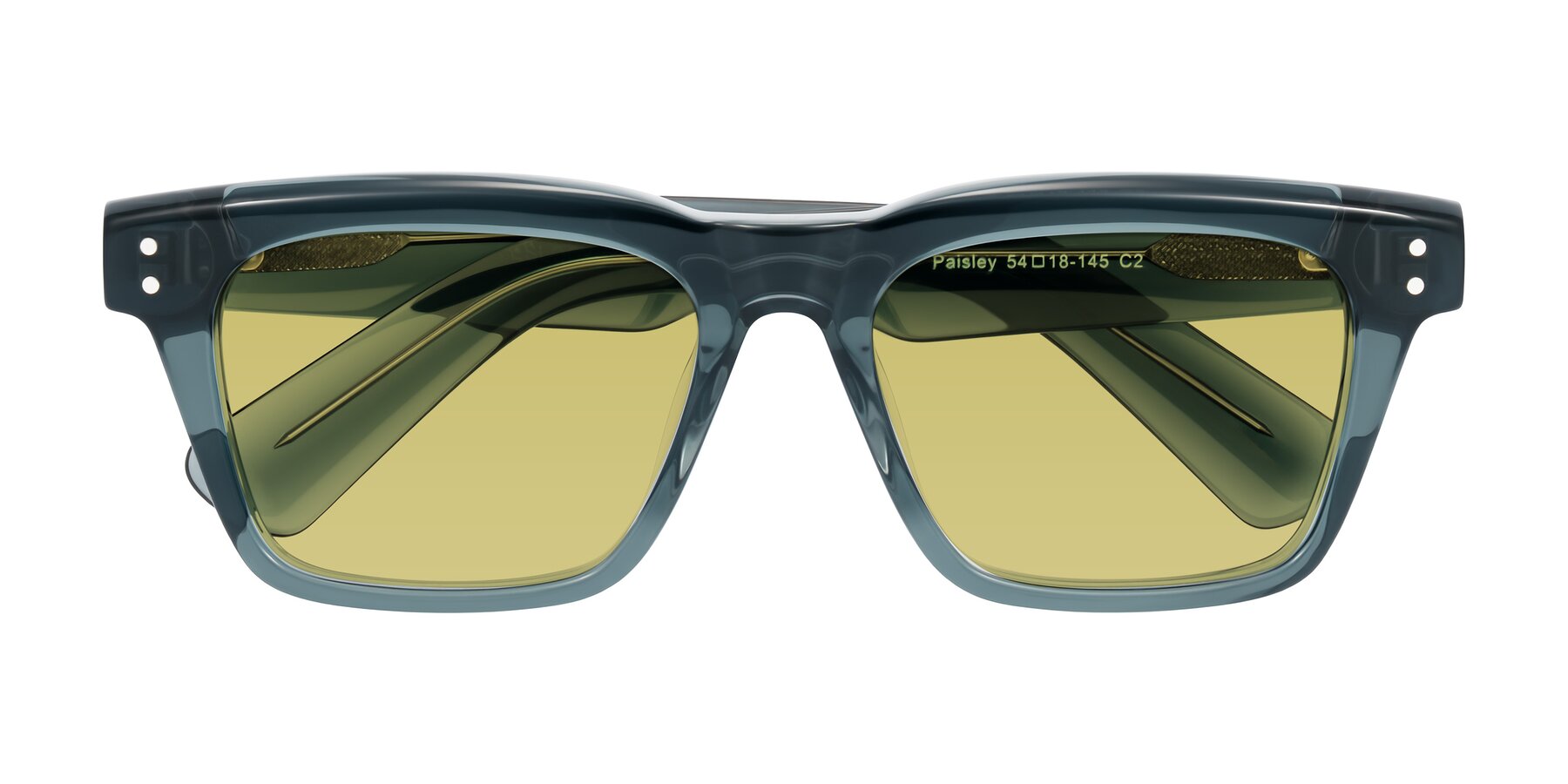 Folded Front of Paisley in Translucent Gray with Medium Champagne Tinted Lenses