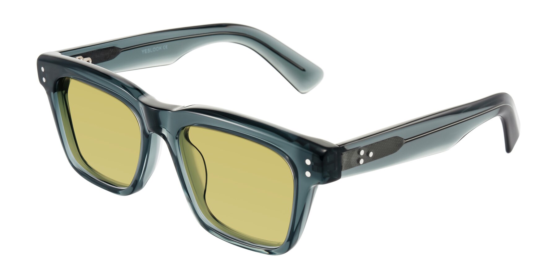 Angle of Paisley in Translucent Gray with Medium Champagne Tinted Lenses