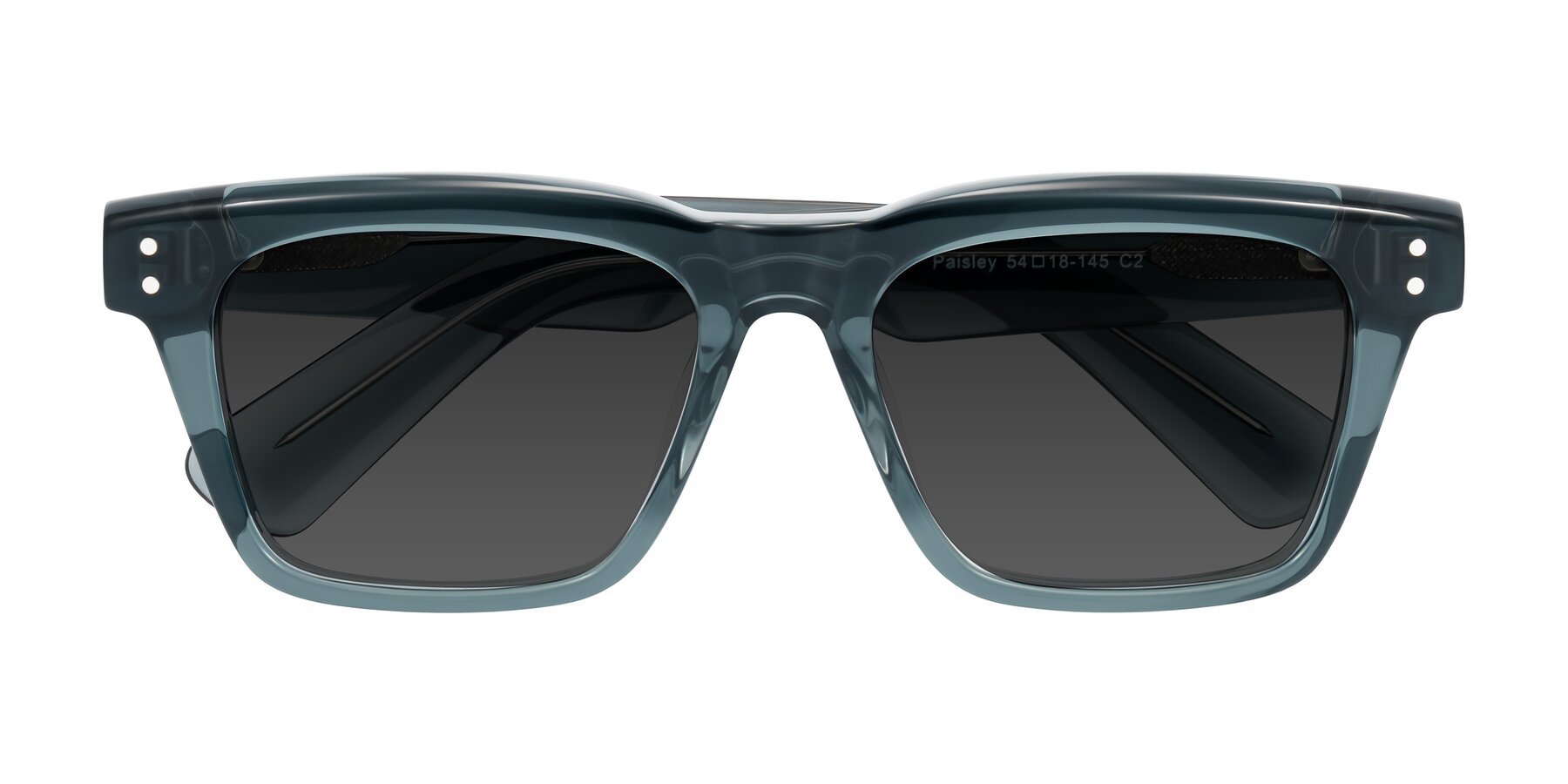 Folded Front of Paisley in Translucent Gray with Gray Tinted Lenses
