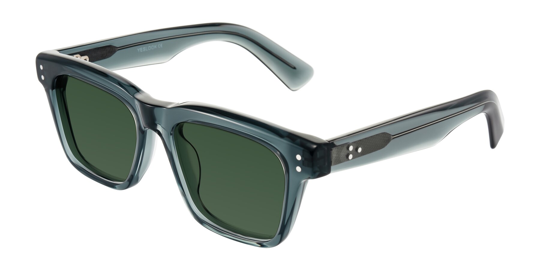 Angle of Paisley in Translucent Gray with Green Tinted Lenses