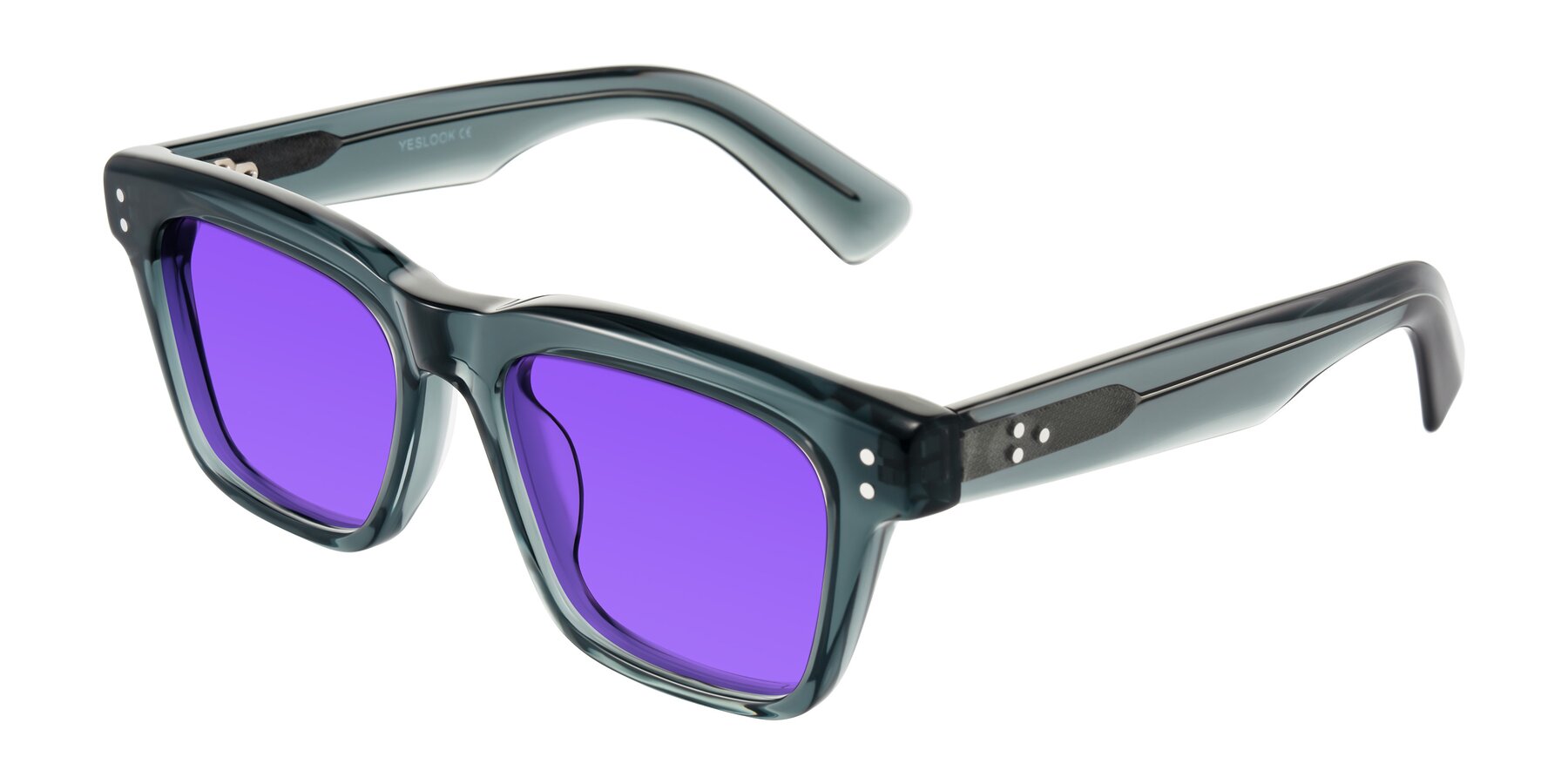 Angle of Paisley in Translucent Gray with Purple Tinted Lenses