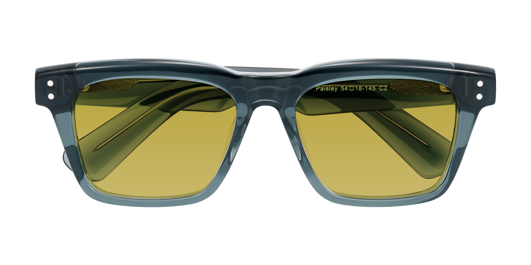 Folded Front of Paisley in Translucent Gray with Champagne Tinted Lenses