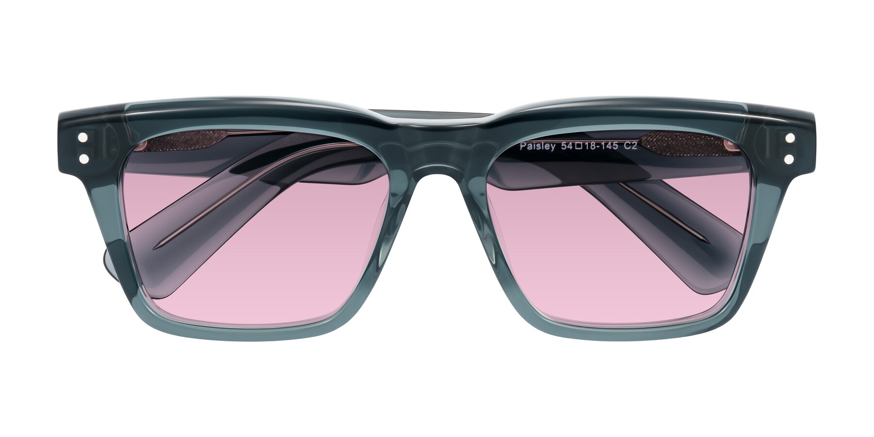Folded Front of Paisley in Translucent Gray with Light Wine Tinted Lenses