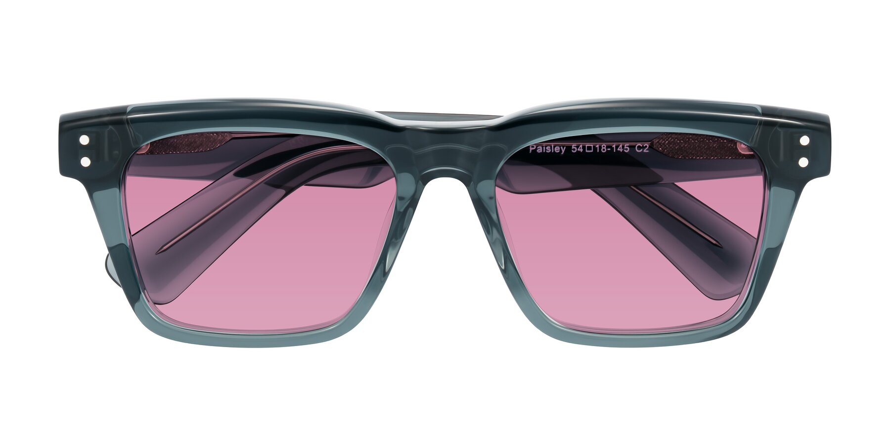 Folded Front of Paisley in Translucent Gray with Medium Wine Tinted Lenses