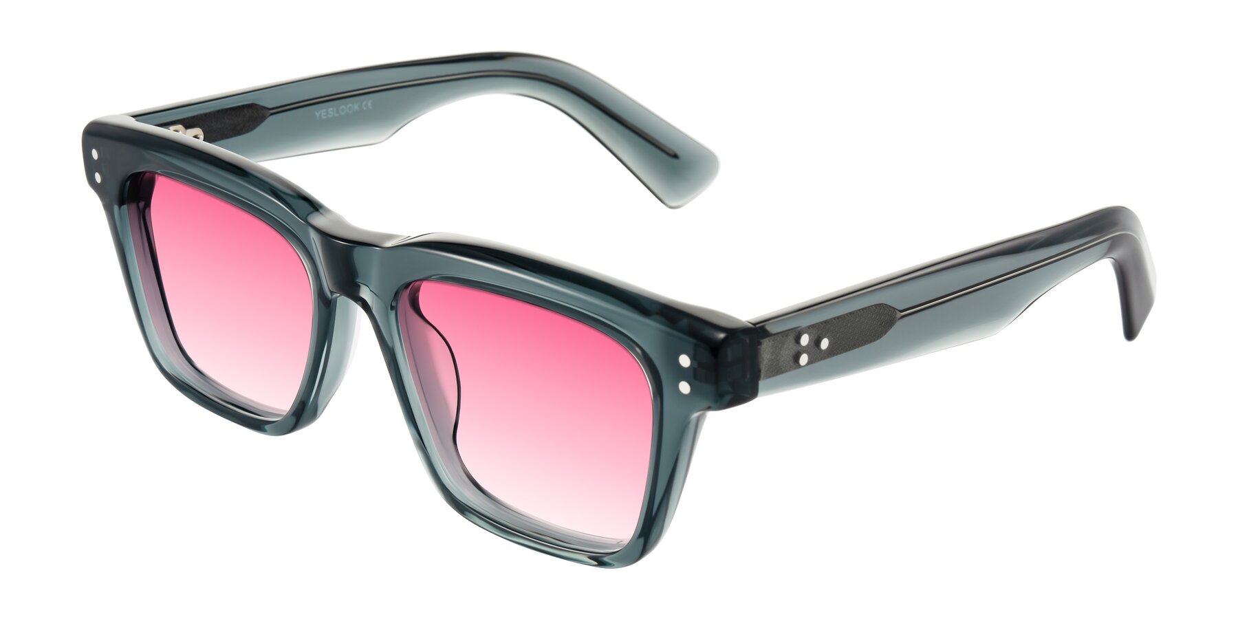 Angle of Paisley in Translucent Gray with Pink Gradient Lenses
