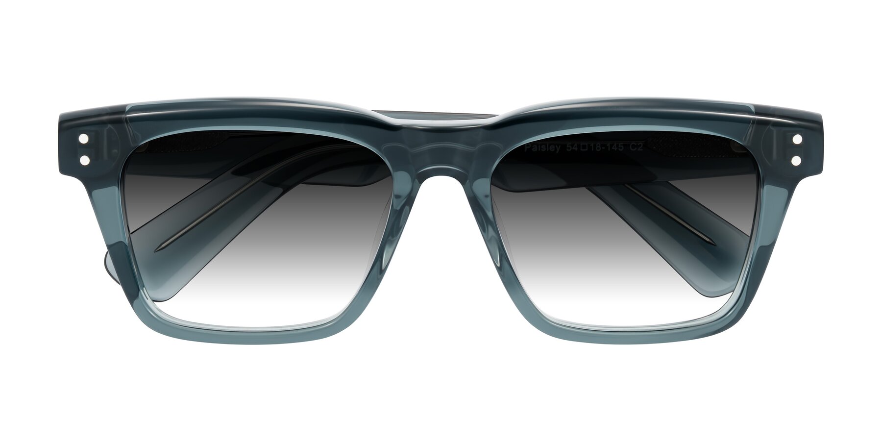 Folded Front of Paisley in Translucent Gray with Gray Gradient Lenses