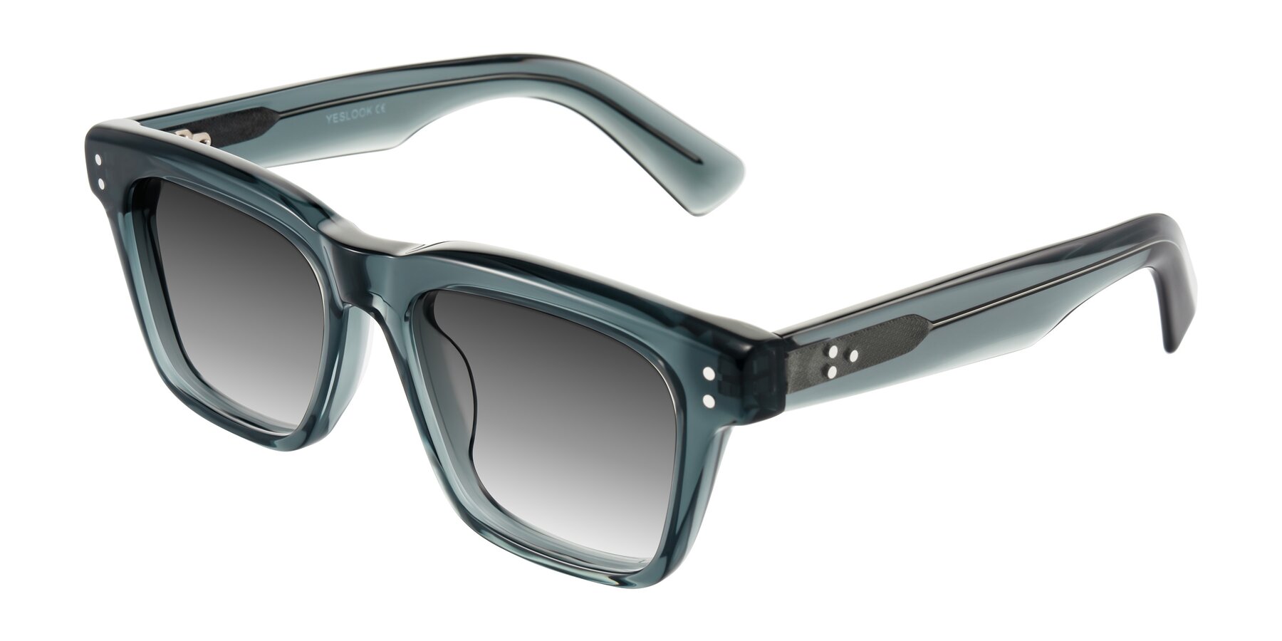 Angle of Paisley in Translucent Gray with Gray Gradient Lenses