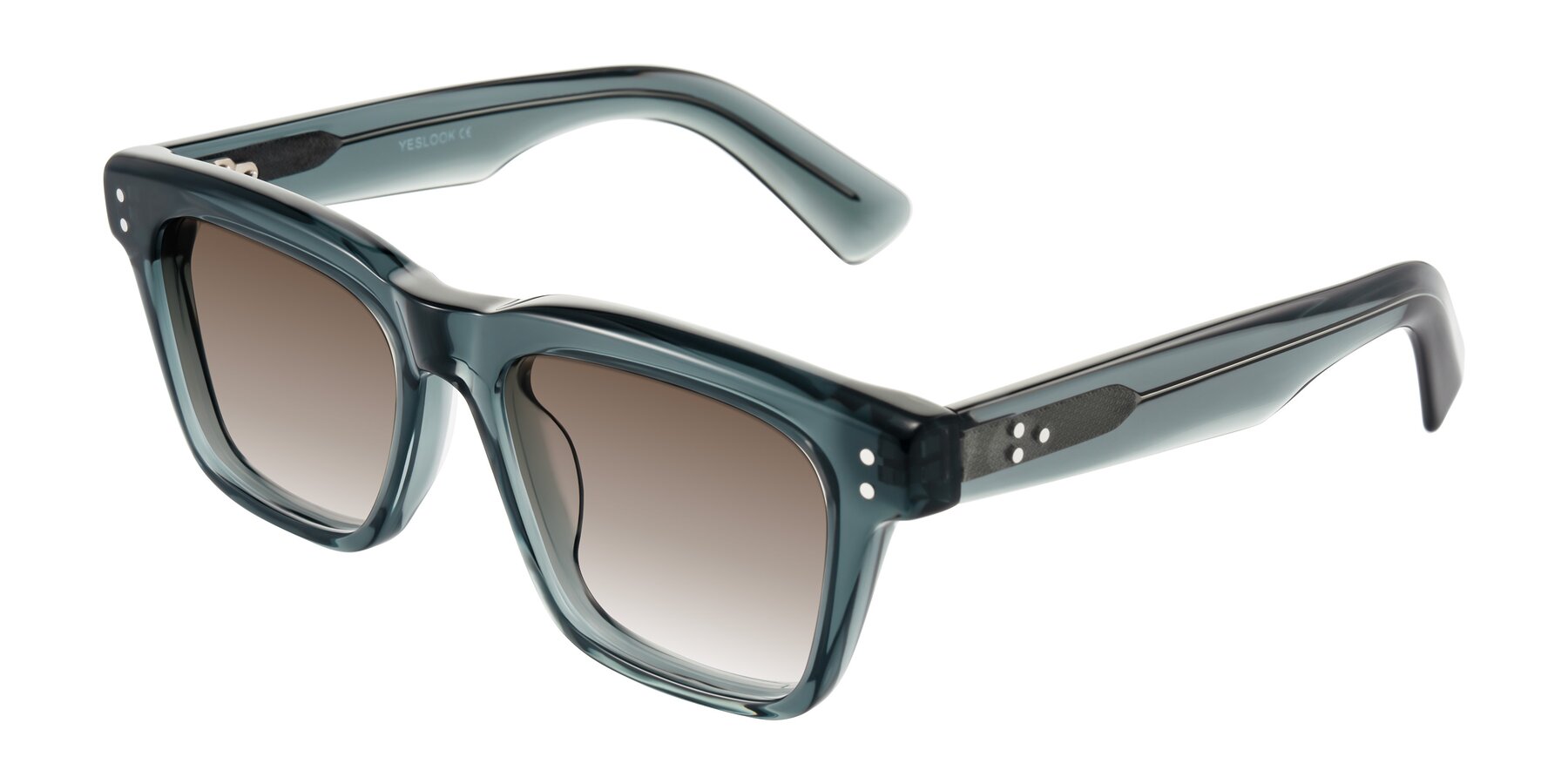 Angle of Paisley in Translucent Gray with Brown Gradient Lenses