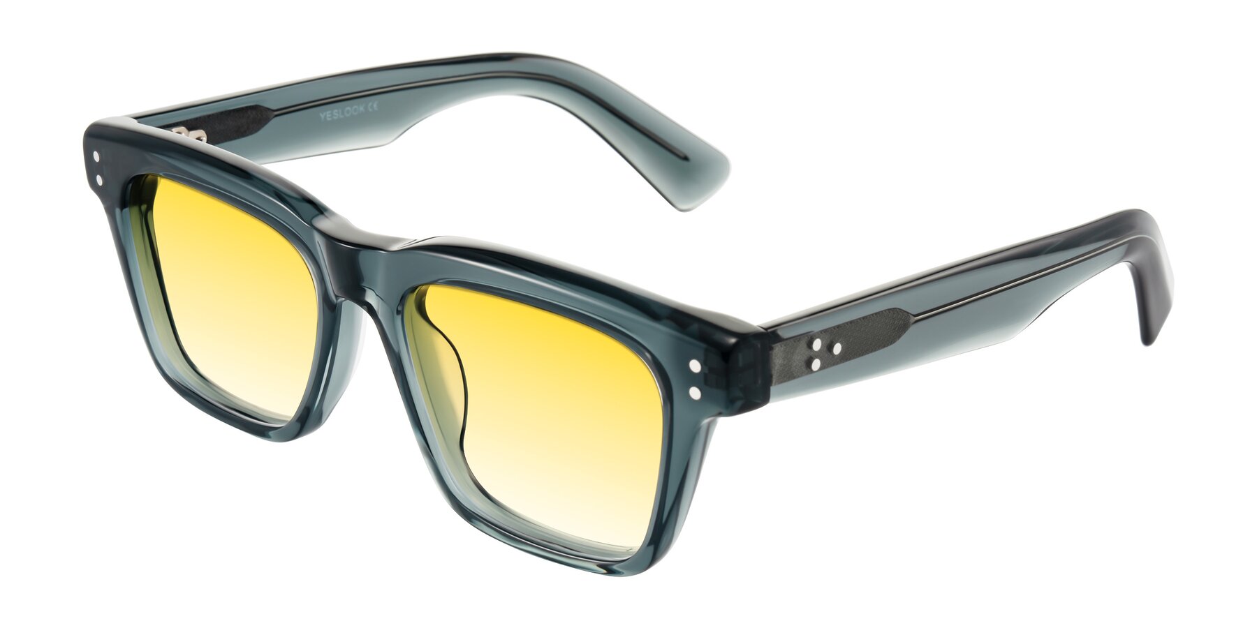 Angle of Paisley in Translucent Gray with Yellow Gradient Lenses
