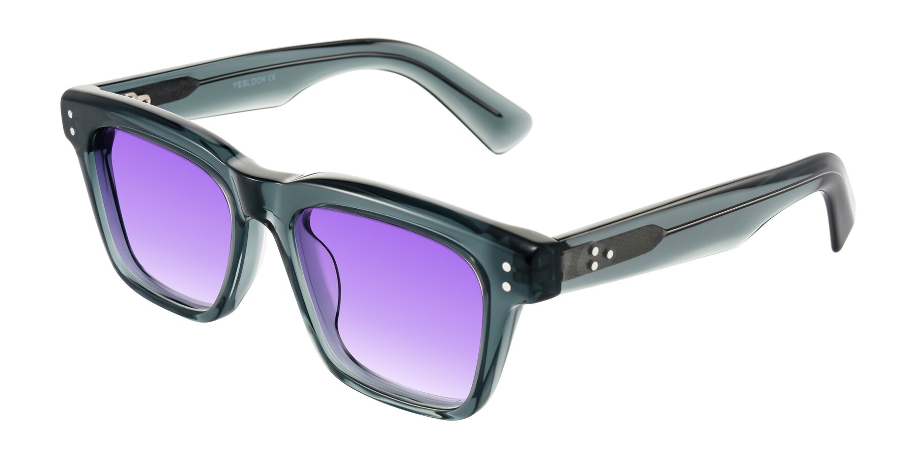 Angle of Paisley in Translucent Gray with Purple Gradient Lenses