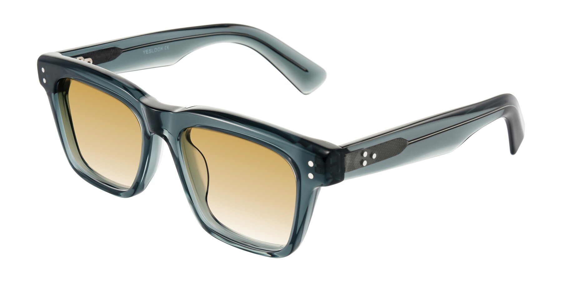 Angle of Paisley in Translucent Gray with Champagne Gradient Lenses