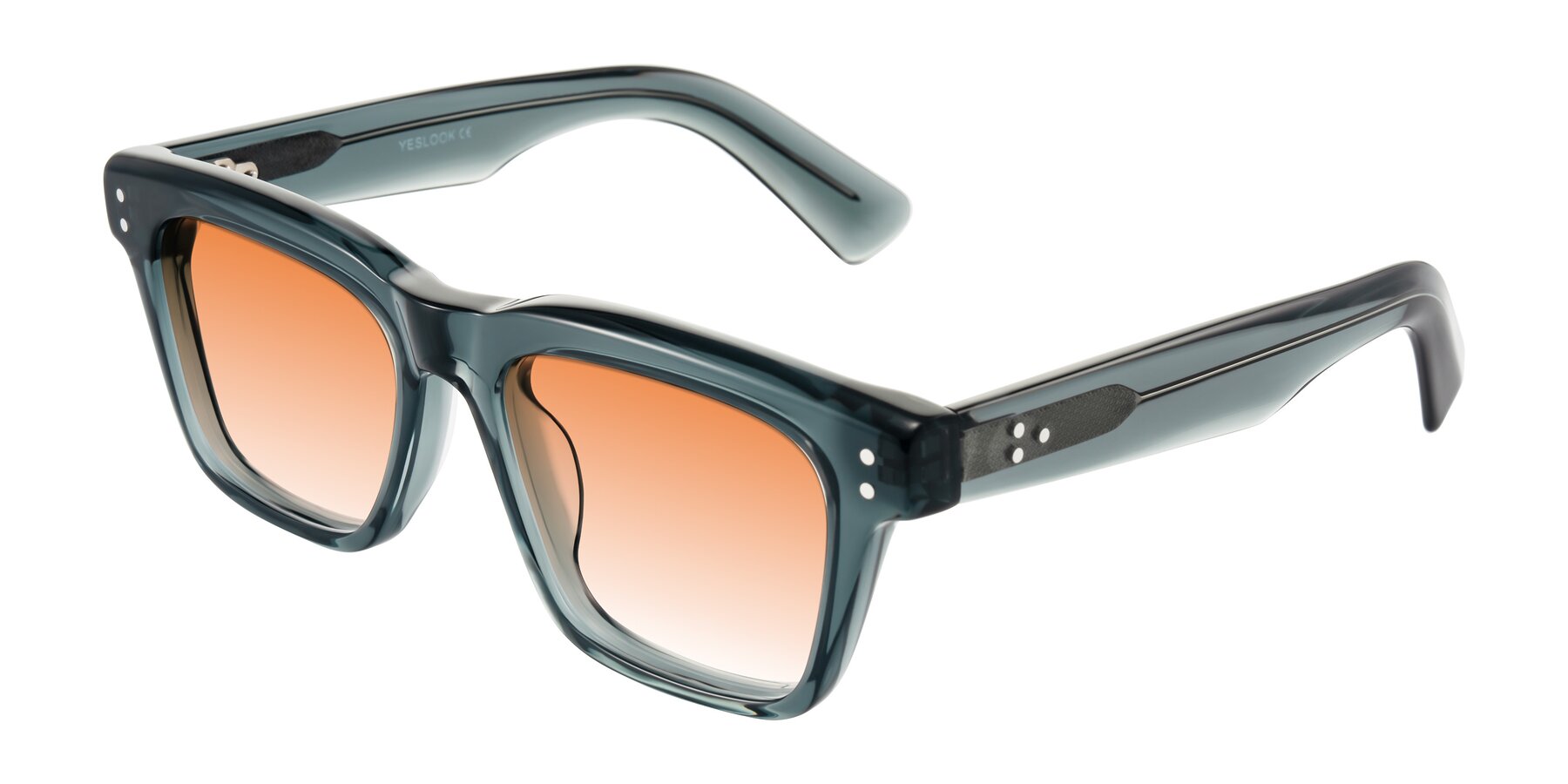 Angle of Paisley in Translucent Gray with Orange Gradient Lenses