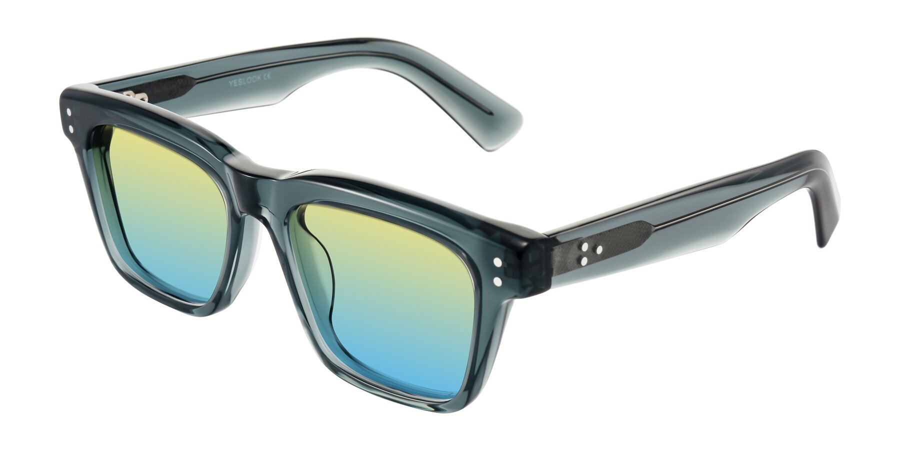 Angle of Paisley in Translucent Gray with Yellow / Blue Gradient Lenses